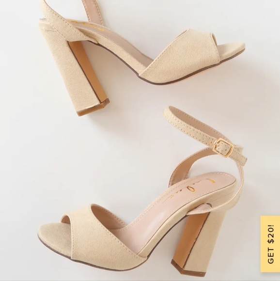 Lulu's natural suede heels. - Picture 4 of 4